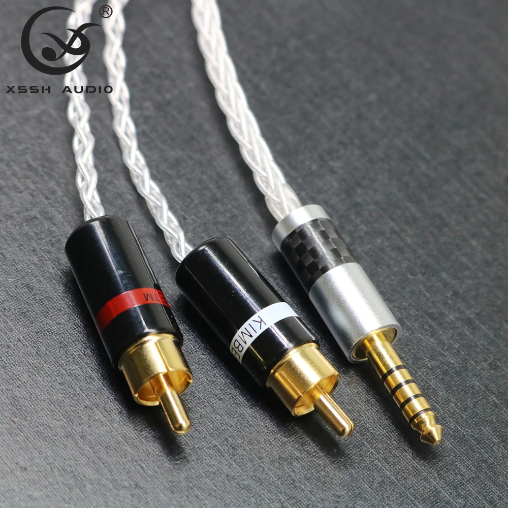 Кабель-удлинитель для наушников YIVO XSSH audio 4 мм на 2 RCA 8 ядер посеребренный Чистая