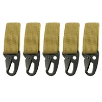 5pcs nylon carabiner webbing buckle molle hanging belt key hook webbing buckle hanging system belt camping accessories