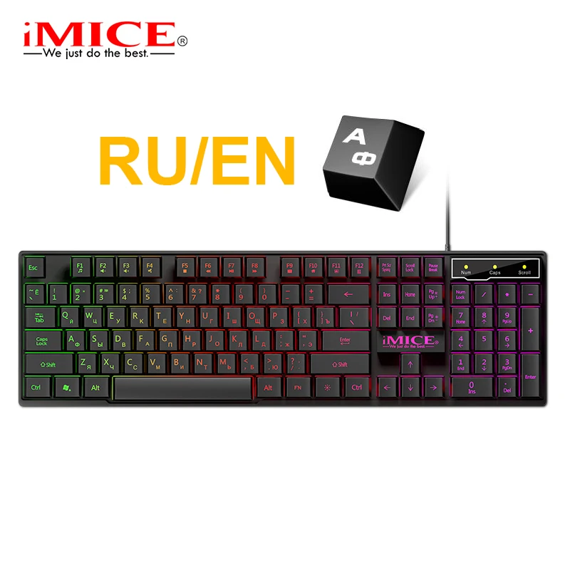 Russia Black Игровая клавиатура русская клавиатура 104 клавиатура Проводная RGB клавиатура с подсветкой компьютерная геймерская Клавиатура эргономичная для ноутбука DOTA - Color: Russia Black