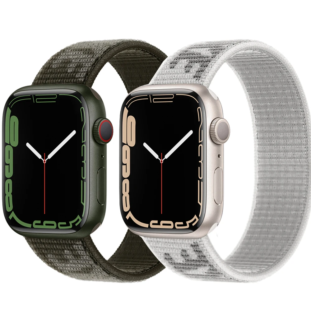 Ремешок нейлоновый для apple watch band 44 мм 40 45 41 38 42 | Наручные часы