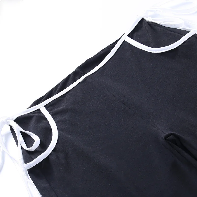 

ZHYMIHRET Side Bow Drawstring Flare Pants Women Autumn Patchwork High Waist Trousers Sexy Elastics Streetwear Full Length Pants