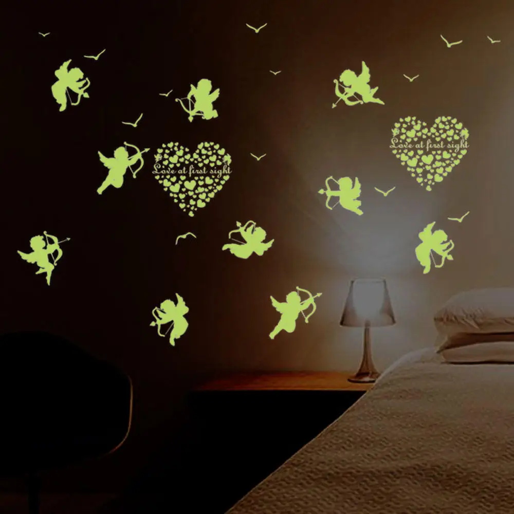 Cupid стикер на стену светится в темноте светящиеся флуоресцентные детские