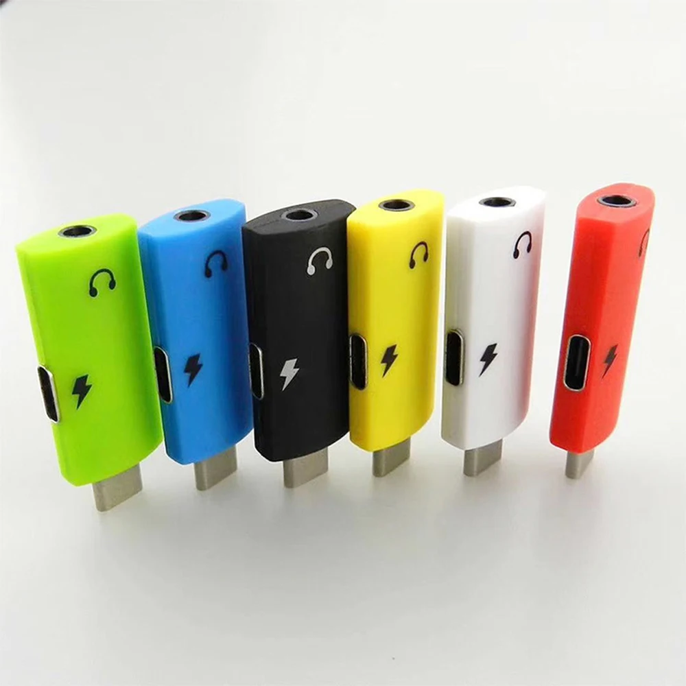 

10 pcs Type-C to 3.5mm Jack Converter 2 In 1 Earphone Audio Adapter Portable Earphone Aux Cable for Xiaomi /Huawei /Mobile phone