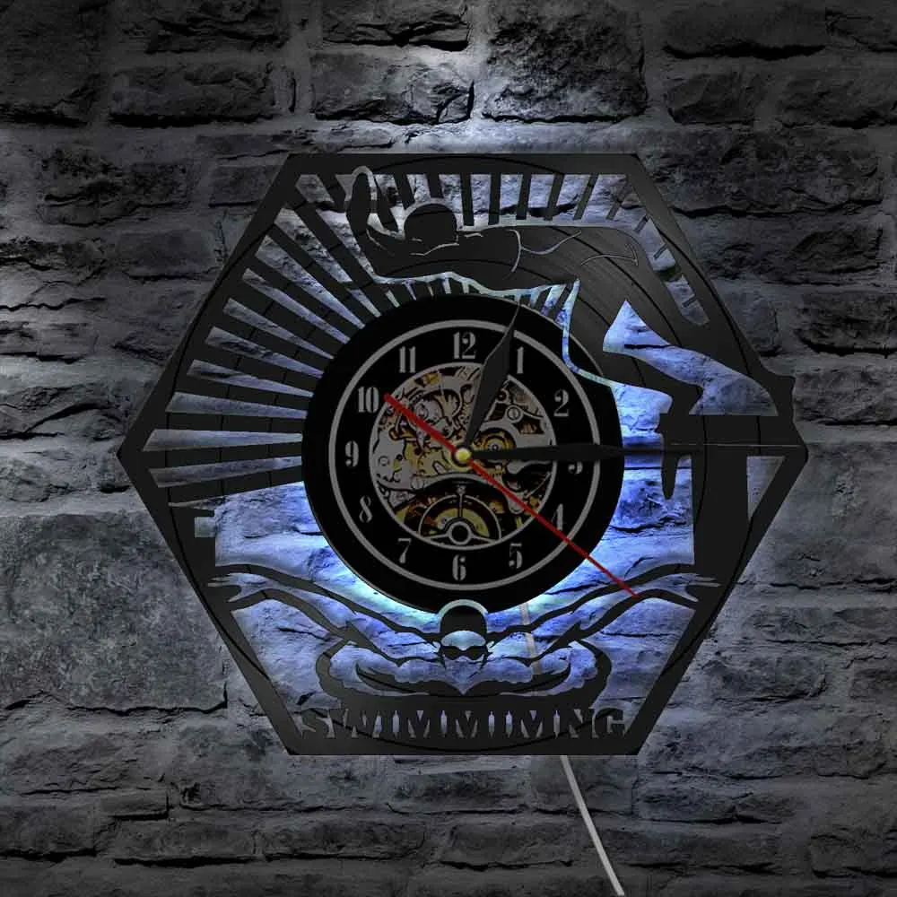 Настенные часы для плавания водного спорта настенного декора бассейна винтажная