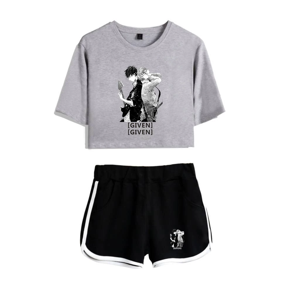 

Given Tracksuit Women The Future of Being Given Cotton Two Piece Set Sexy Short Top and Shorts Lady Fitness Summer Tracksuits