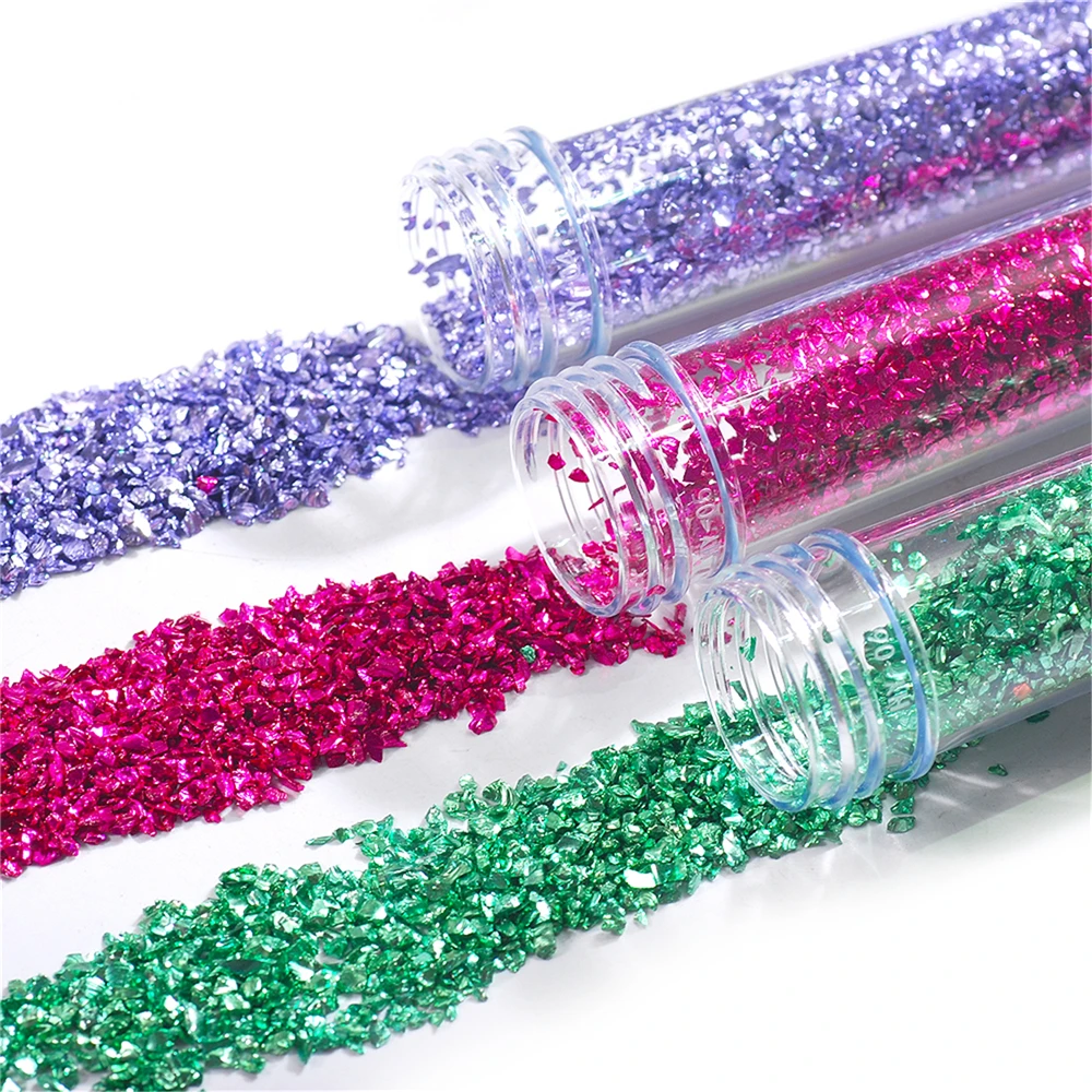 

Bottled 35g/pc Colorful Crushed Glass Irregular Stone Crystal Rhinestone Home Decorations Filled Decoratives Accessories Strass