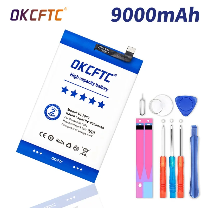 

OKCFTC 9000mAh BL 7000 Battery For Doogee BL7000 SmartPhone In Stock High Quality +Tracking number