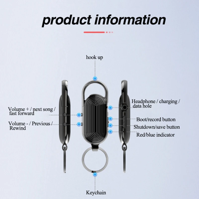 Брелок 8 ГБ диктофон USB флеш-диск цифровое аудио mp3-плеер скрытая микромагнитола s