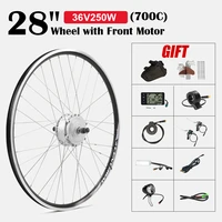 ebike conversion kit 28 inch 700c electric bicycle conversion kit 36v 250w front rack hub motor 28 wheel battery