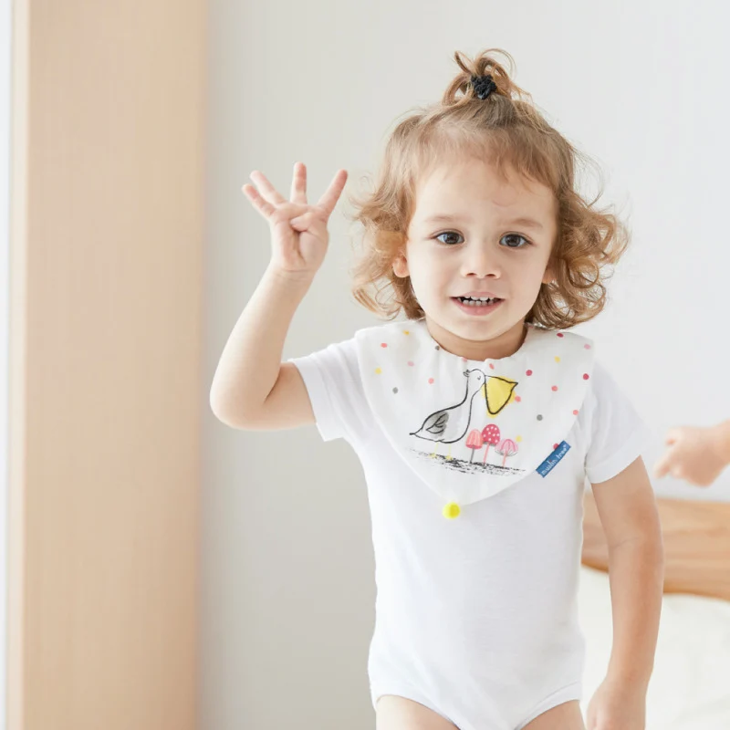 Baby Bibs Cute Cartoon Pattern Saliva Towels Soft Breathable Comfortable Adjustable Size Stuff For Babies From 0 To 3 Years | Детская