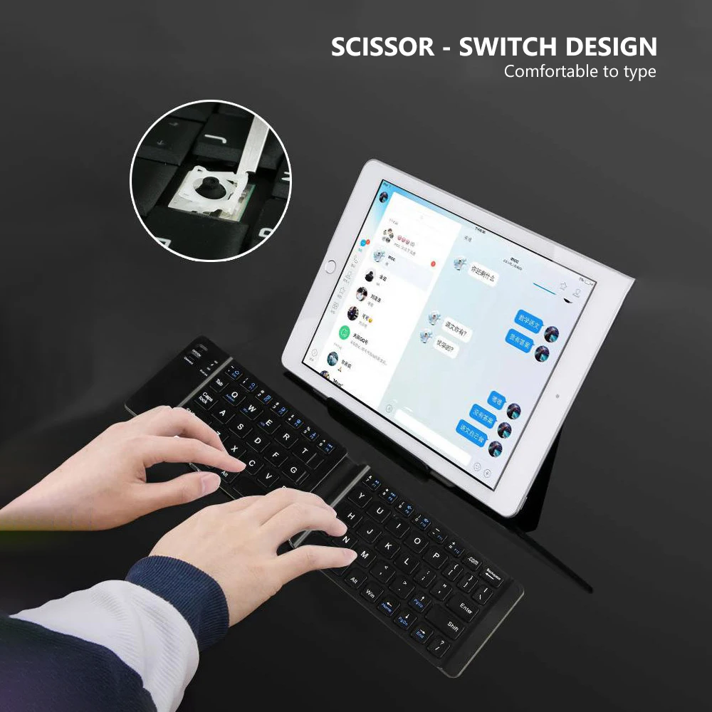 

Складная Беспроводная клавиатура для IOS/Android/Windows ipad планшетов телефонов AVATTO светильник Кая ручная Мини Беспроводная Складная Bluetooth клавиат...
