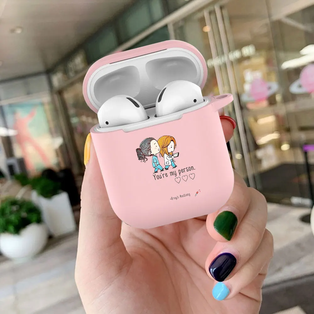

Greys Anatomy You Are My Person Soft TPU Case For AirPods 2 1 Pro Pink Silicone Wireless Bluetooth Earphone Box Matte Cover