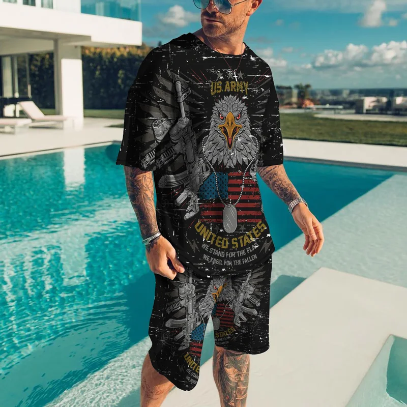 

Summer 2021 New 3D Suit Men's T-shirt Short Sleeve Loose Large Casual Fashion Men's T-shirt Package Mail T-shirts Male Man Long