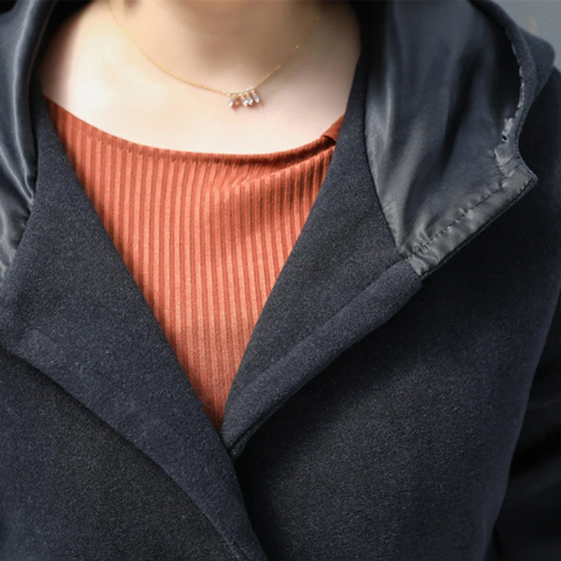 2019 Autumn Winter Oversize Woolen Coat Women Hooded Outerwear Female Black red Jacket Long Coats Plus size 4XL-8XL G752 | Женская
