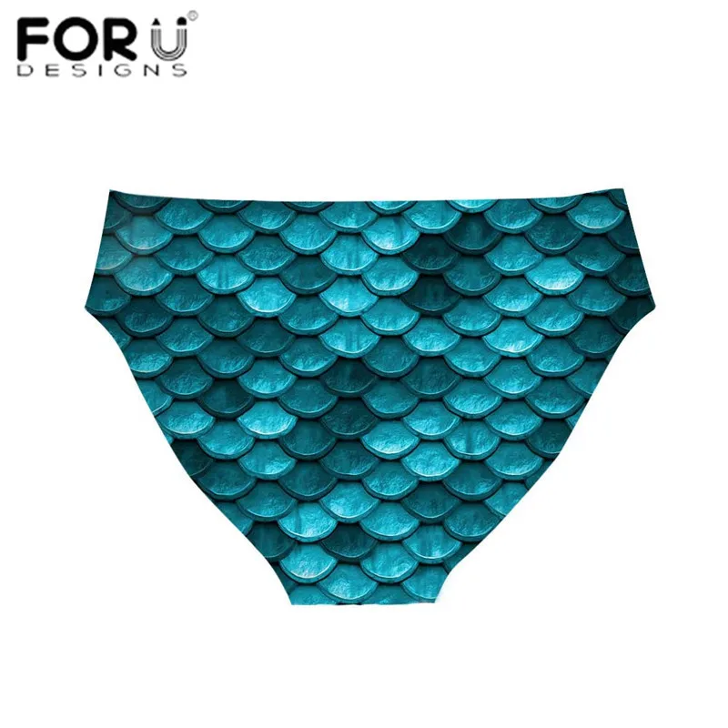 FORUDESIGNS нижнее белье с 3D-принтом в виде чешуи русалки женские трусики сексуальные