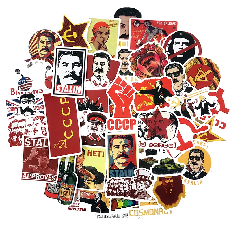Pegatinas impermeables de guitarra para &aacute;lbum de recortes, pegatinas de nevera para Scooter, guitarra, 50 Uds., Uni&oacute;n sovi&eacute;tico, USSR, CCCP, HET-0