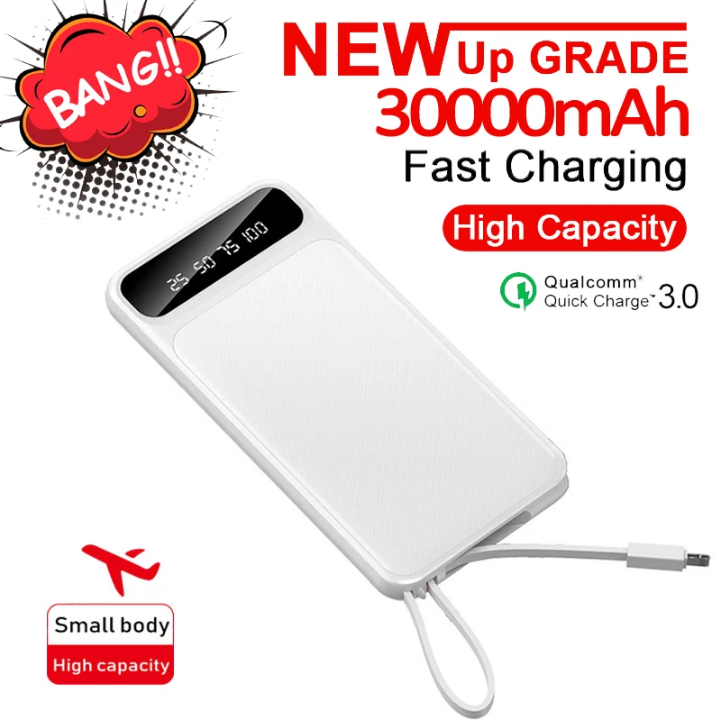 30000 мА/ч Мощность банка большого Ёмкость Портативный быстро Зарядное устройство