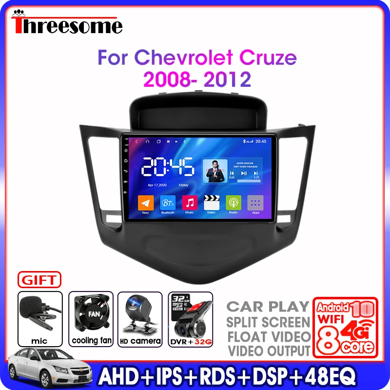 9 &quotAndroid автомобильное радио для Chevrolet Cruze 2008 2012 Сплит экран GPS Navigaion 2G + 32G WIFI
