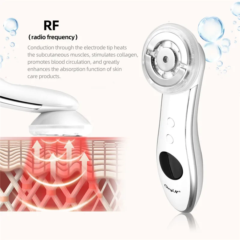 Радиочастотный светодиодный фотонный массажер для лица 6 в 1 устройство подтяжки