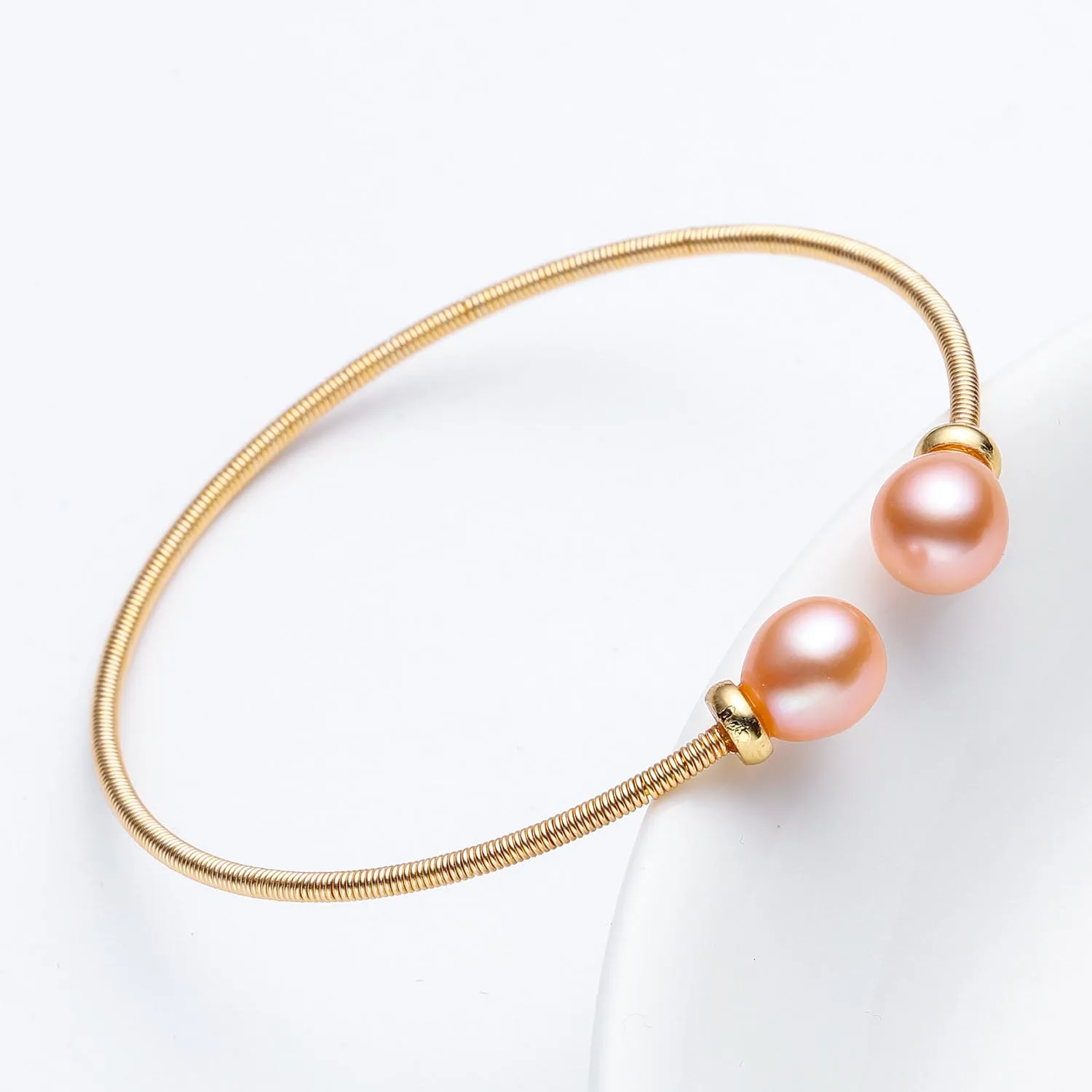 Браслет-цепочка Женский с натуральным розовым жемчугом | Украшения и аксессуары