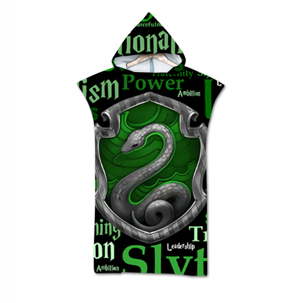 Банный халат из микрофибры с 3D принтом банное полотенце пляжное капюшоном для