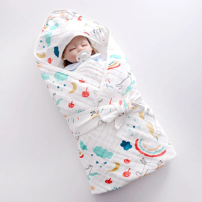 

For Newborn Baby Wind Cap Sleeping Bags Infants Safety Protaction Cotton Soft 90*90CM/35.4in*35.4in Winter Stroller Bunting Bags