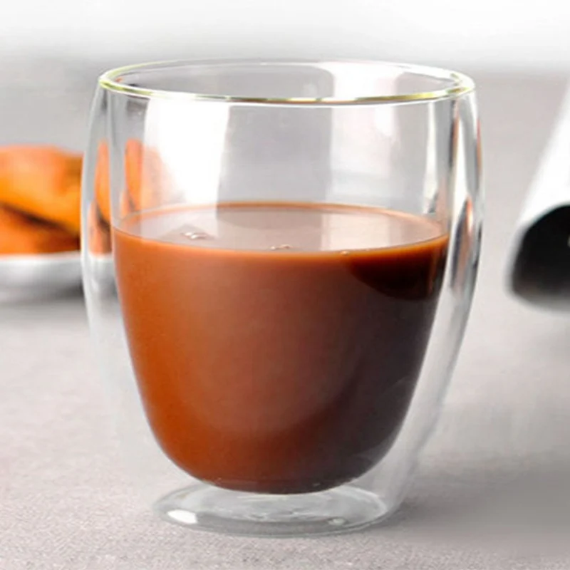 Top-Household Drinkware Heat Resistant Double Layers Glass Kungfu Tea Cup Coffee Milk Cup(250ML) | Дом и сад