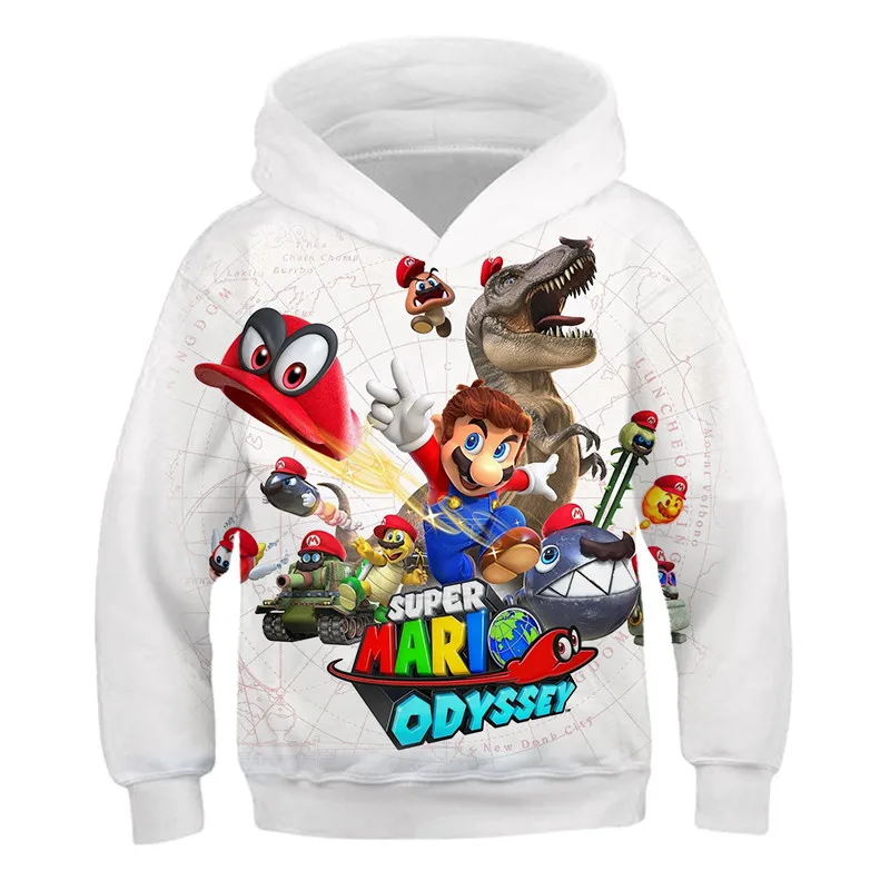 

Mario Kids Cartoon Cute Mario Brother Hoodies Autumn Kid Children Hooded Boys Girls Outerwear Clothes Child Outwear Pullovers