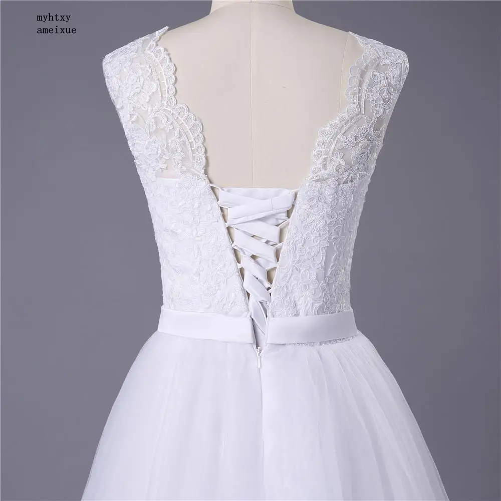 

2020 New Lace O-neck Lace Tulle Boho Cheap Wedding Dresses Beach Bridal Gown Bohemian Wedding Gowns Robe De Mariage Plus Size