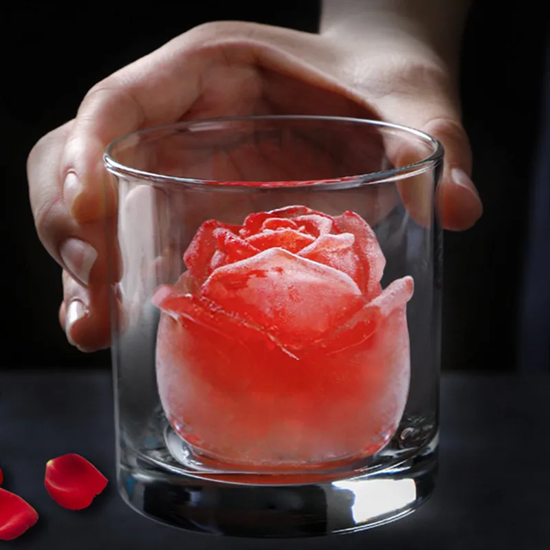 

Rose flower ice ball mold frozen ice cube artifact round ice tray ice box silicone refrigerator frozen creative whiskey big