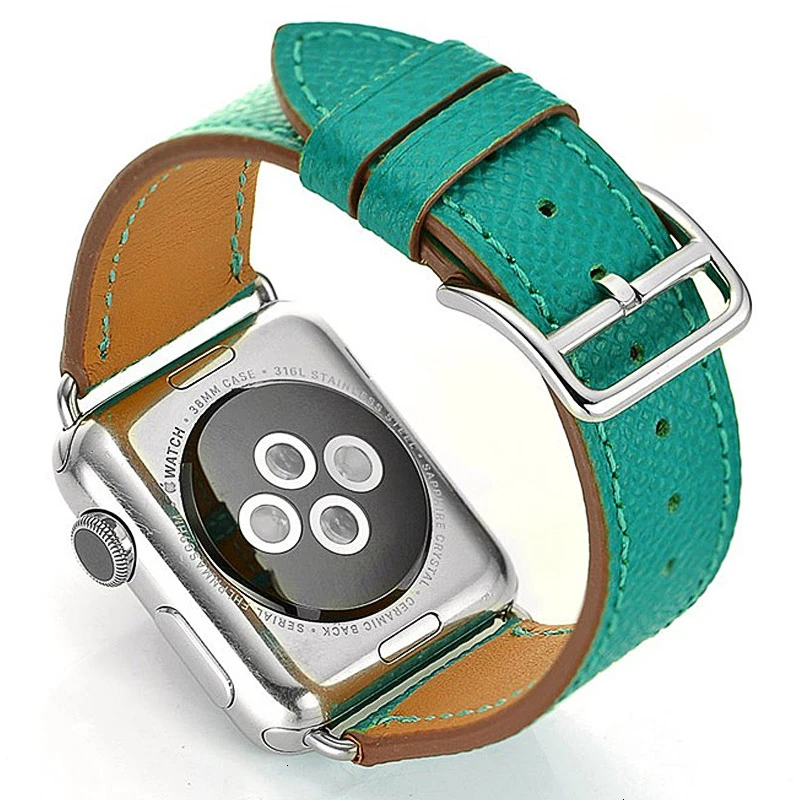 Ремешок из коровьей кожи для Apple Watch Band 44 мм iwatch Series 5 4 3 2 1 умные Аксессуары 42 мм петля 38 мм Замена браслета 40 мм