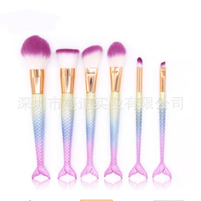 Professional Makeup brushes New Mermaid Foundation Eyebrow Eyeliner Blush Cosmetic Concealer Fish tail make up Tools | Красота и