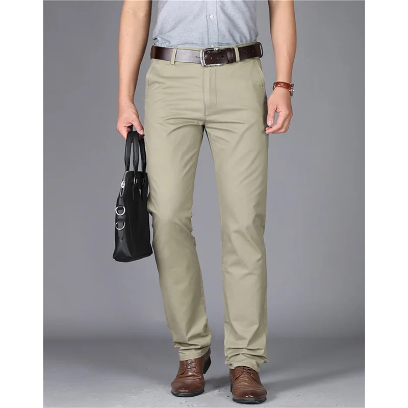 

2020 New High Quality Business Casual Suit Trousers Business Men's Pure Cotton Thin Straight All-Match Pure Color trousers