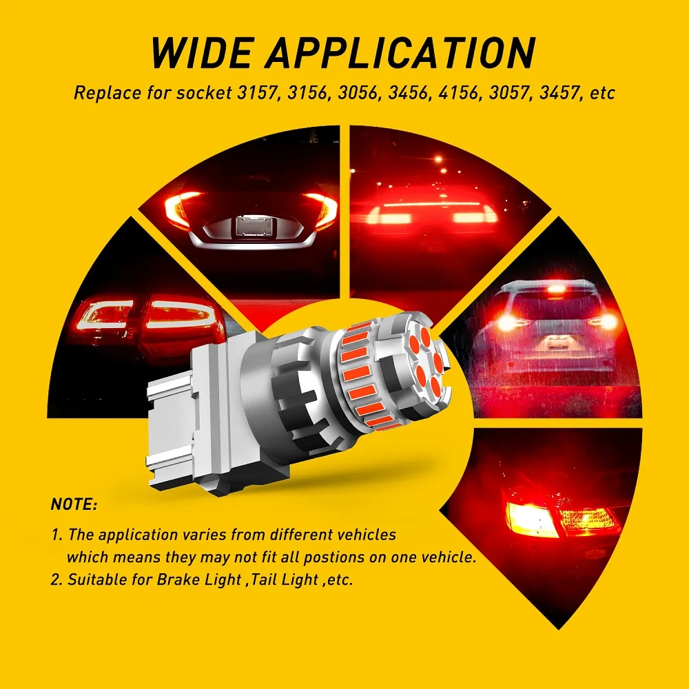 2x W21W T20 7443 7440 WY21W Led Canbus красная стробоскопическая вспышка автомобильный стоп