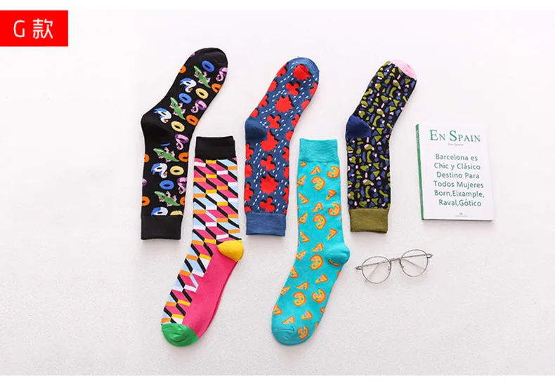 Скейтборд Chaussette Homme, Модные цветные женские носки с язычком, в европейском и американском стиле, в стиле хип-хоп, забавные носки Meias, Size36-42