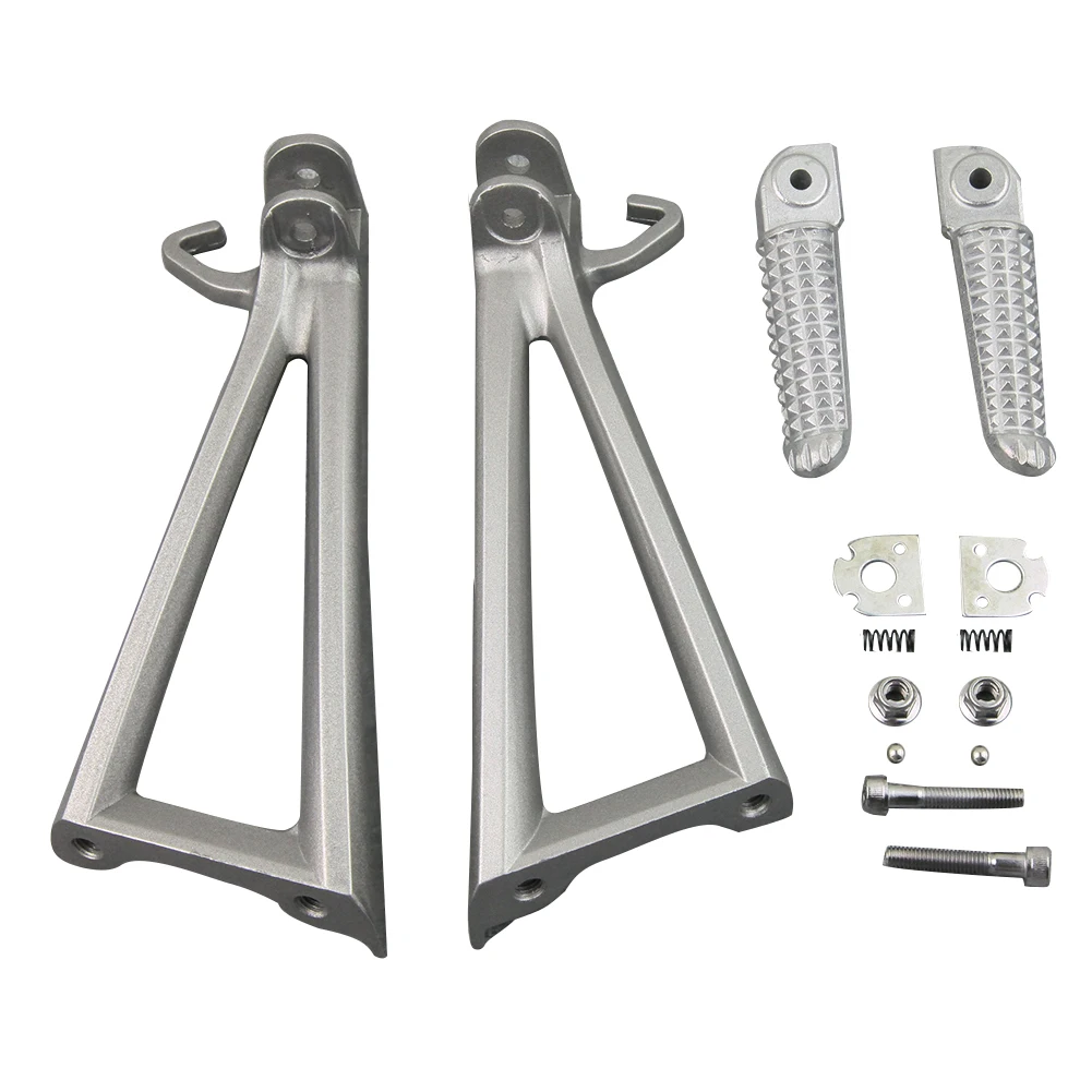 

Aluminum Alloy Motorbike Silver Footpeg Rear Passenger Foot Rests Footrests Bracket For Yamaha YZF R6 2006 2007 2008 2009 2010