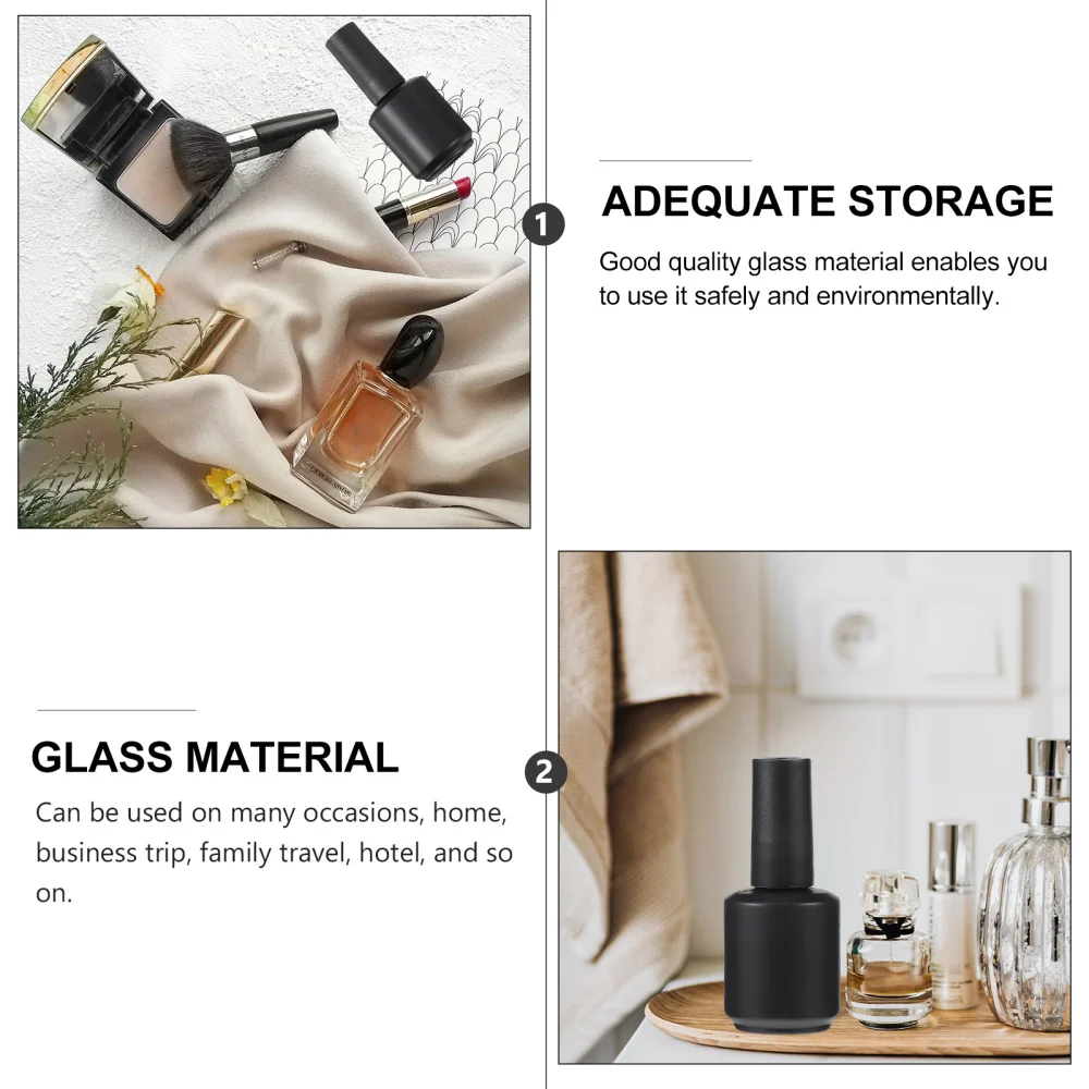 

10pcs Refillable Nail Polish Bottles Glass Nail Container Nail Bottle Holder