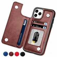 Retro PU Flip Leather Case For iPhone 13 12 11 Pro Max XS Mini Multi Card Holder Phone Cases For iPhone X 6 6s 7 8 Plus SE Cover