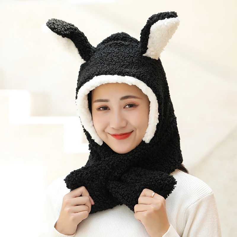 

Bunny Hat Soft Plush Cap with Moving Ears Cute Rabbit Earflap for Girls Women Party Costume Cosplay Stage 2021 New Fashion