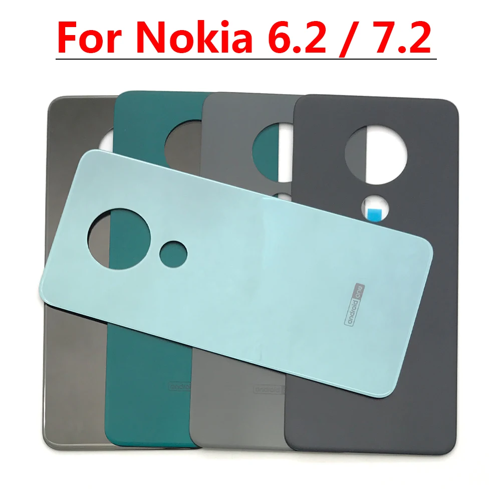 

10Pcs/Lot， For Nokia 6.2 / For Nokia 7.2 Battery Door Housing Battery Glass Back Cover With Adhesive