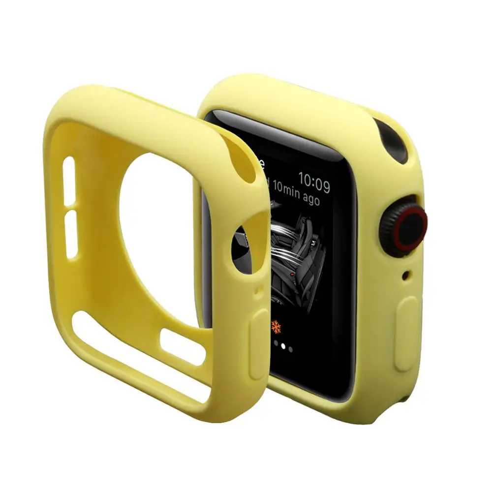 Золото Чехол для Apple Watch, версии 5/4/3/2/1 40 мм 44 нуля; Цвет Розовый Красочный мягкий чехол s для наручных часов iWatch, версия 3, 2, 42 мм, 38 мм - Цвет: Золото