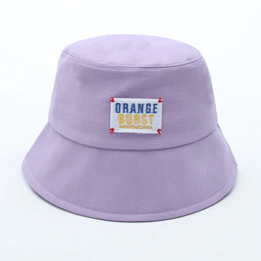 

Spring and Summer Women Bucket Hats Simple Style Cotton Letter Label Decoration Outdoor Shading Travel High Quality Caps