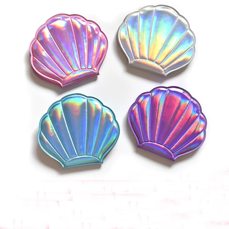 Новое лазерное цветное милое косметическое зеркало двухстороннее складное