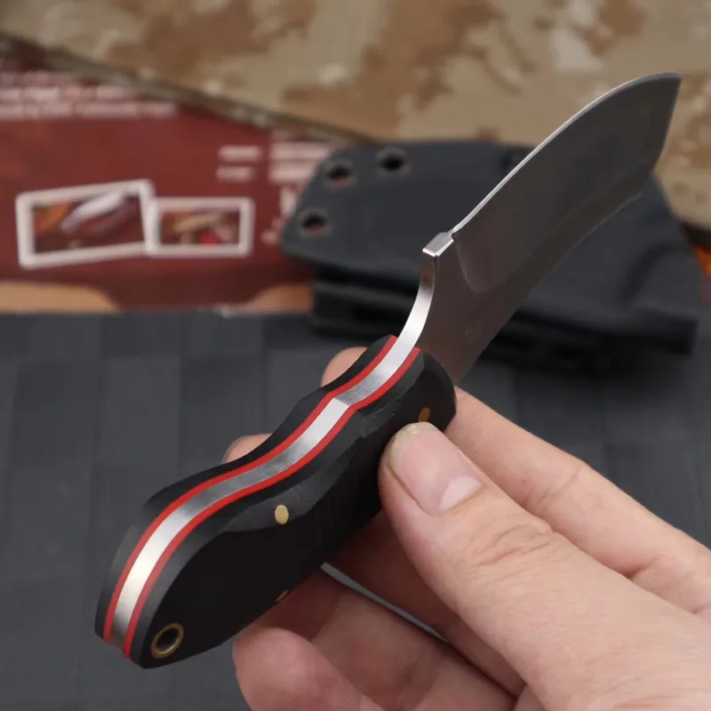 Маленький нож Rhino 9Cr18MoV с фиксированным лезвием KYDEX прямой для охоты кемпинга