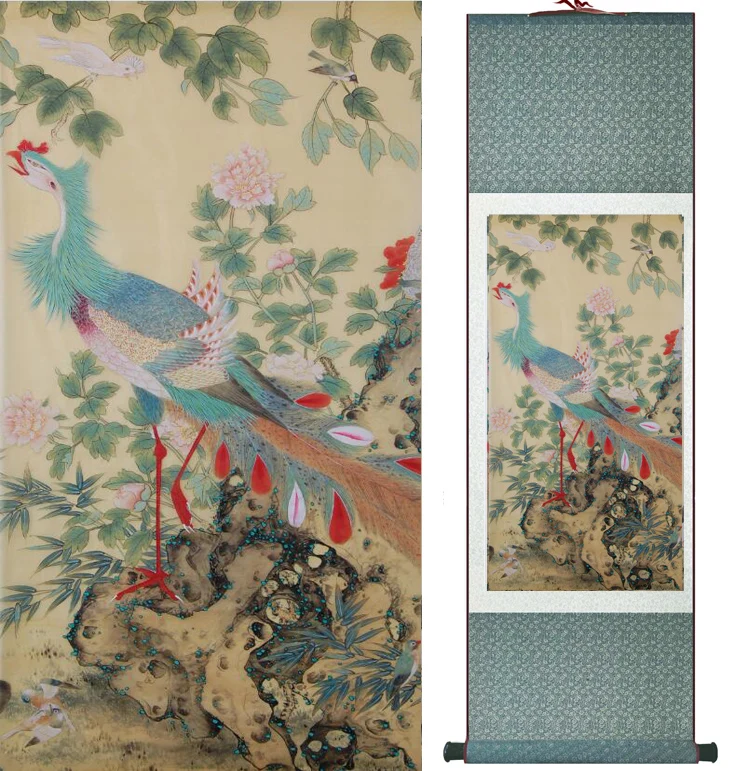 Оптовая цена традиционные птицы и цветы живопись Весна Чернила мыть шелк