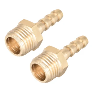 Латунный соединитель Uxcell, 2 шт., метрический соединитель M14x1.5, штекер-зазубрина, внутренний диаметр 6 мм, соединительные линии для масляного и золотого оттенка воздушное водяное топливо