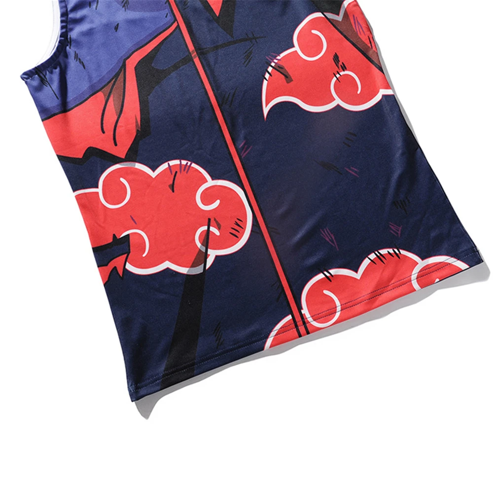 Летняя мужская жилетка с 3D принтом аниме Наруто Учиха Итачи без рукавов