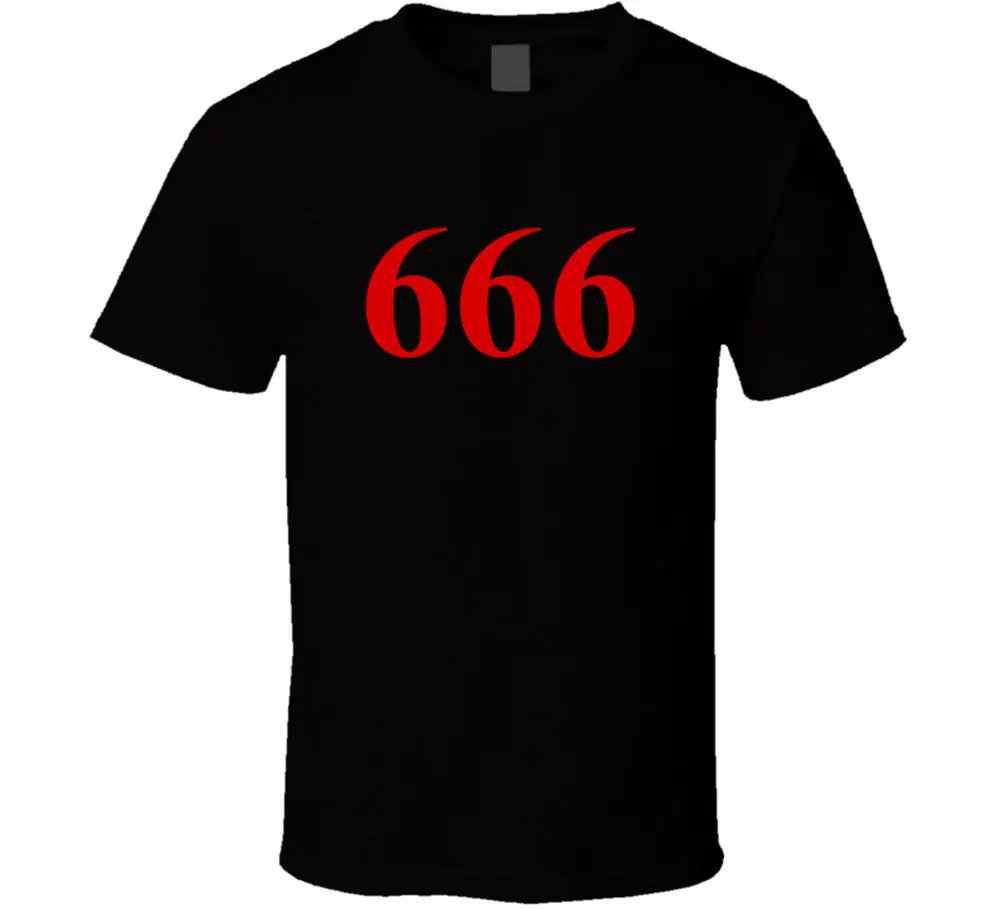 

666 Satanic Logo T Shirt Men's Black Tee Clothing Size S-3XL Gift 2018 New Short Sleeve Casual T-Shirt Tee