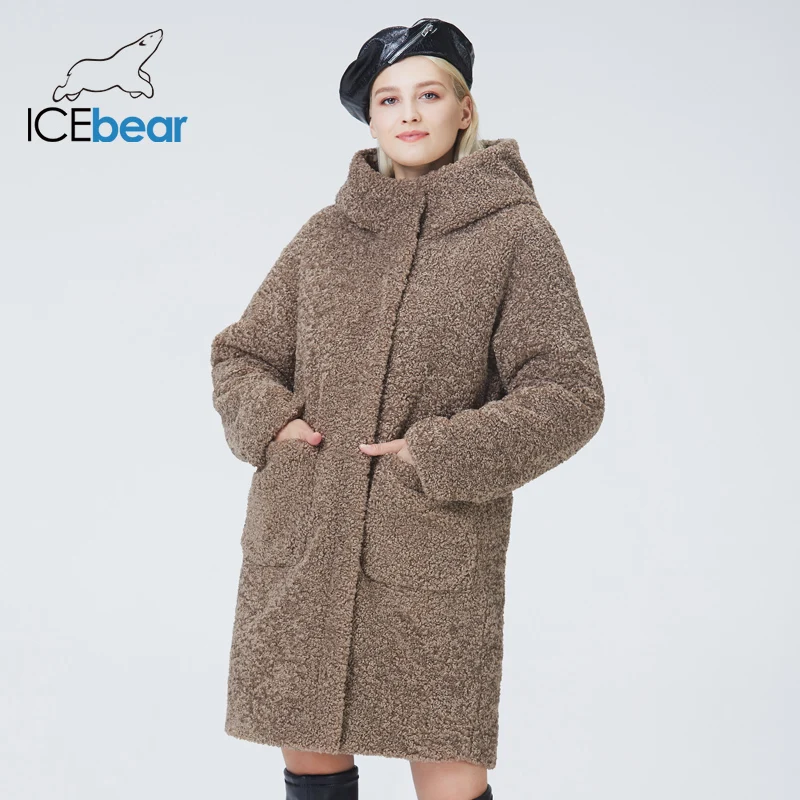 

ICEbear 2021 новое двустороннее флисовое женское пальто зимняя женская куртка модная женская одежда GWD21510I