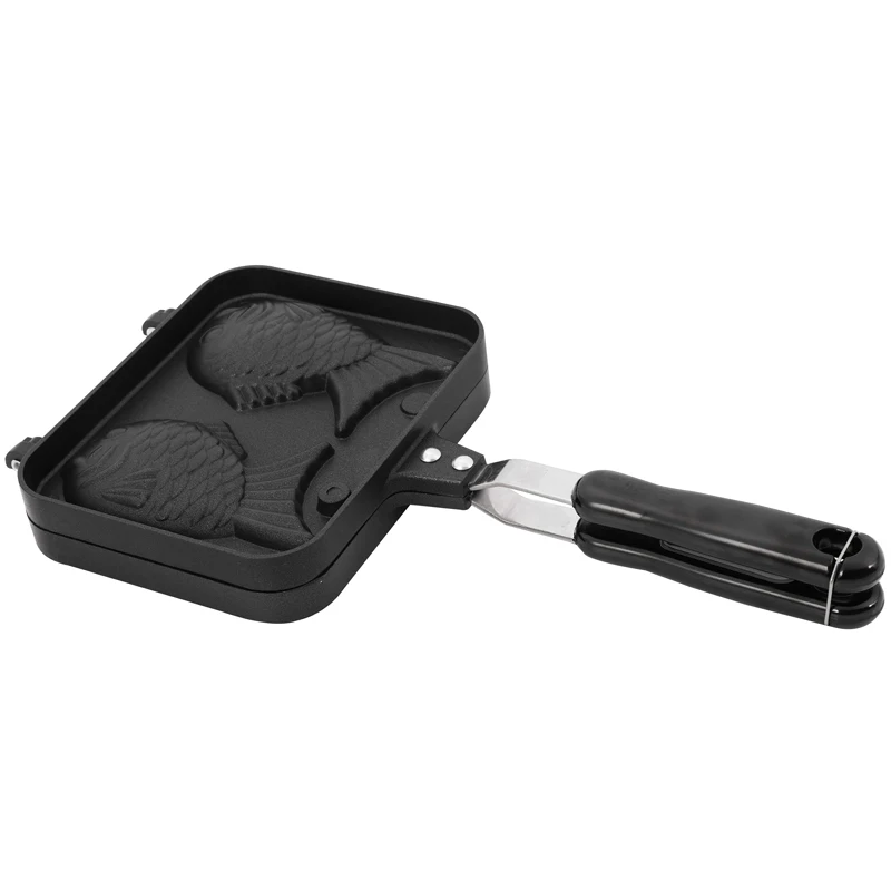 

HOT Taiyaki Double Fish Shaped Hot Dessert Waffle Cake Maker Pan Japanese Pancake Double Pan Fry Pan